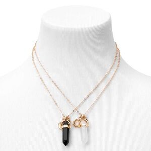 Claire's Black Crystal Pendant Necklace